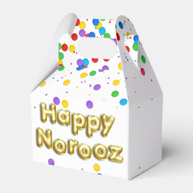 Gold Balloon Happy Norooz Persian New Year Geschenkschachtel (Vorderseite)