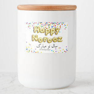 Gold Balloon Happy Norooz Persian New Year Lebensmitteletikett