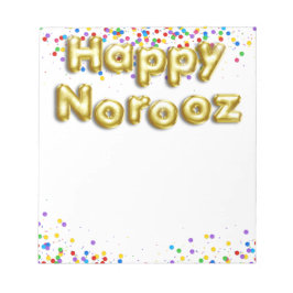 Gold Balloon Happy Norooz Persian New Year Notizblock