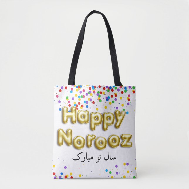 Gold Balloon Happy Norooz Persian New Year Tasche (Vorderseite)