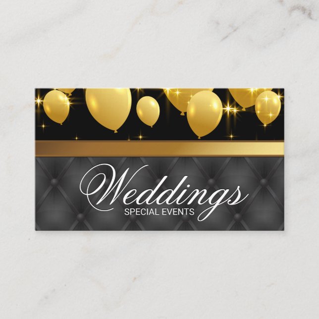 Gold Balloons Eventplaner | Upholsterie Visitenkarte (Vorderseite)