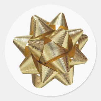 Gold-Band/Bow Runder Aufkleber