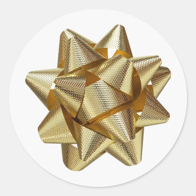 Gold-Band/Bow Runder Aufkleber (Vorderseite)