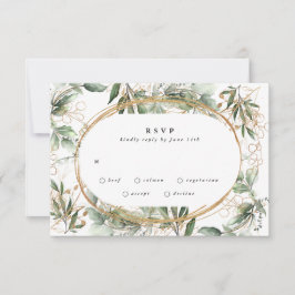 Gold Bands Eucalyptus Elegant Grüne Moos RSVP Karte