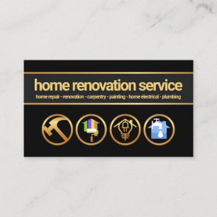 Gold Banner Creative Handyman Construction Tools Visitenkarte