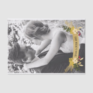 Gold Banner mit Blume Overlay Add your own Foto Seidenpapier
