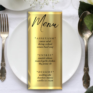 Gold Bar Elegant Wedding Empfang Menükarte