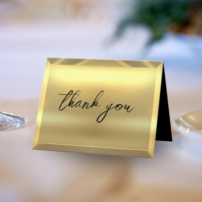 Gold Bar Elegante Wedding Dankeskarte (Gold Bar Elegant Wedding Thank You Card)
