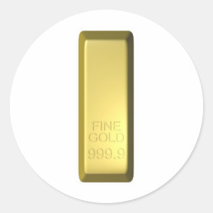 Gold Bar Runder Aufkleber