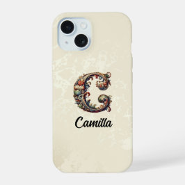 Gold Baroque Monogram Elegante Phone Case iPhone 15 Hülle