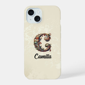 Gold Baroque Monogram Elegante Phone Case iPhone 15 Hülle