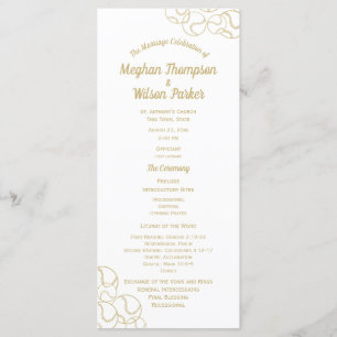 Gold Baseball Wedding Programme