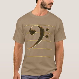 Gold Bass Clef Musiknote T-Shirt