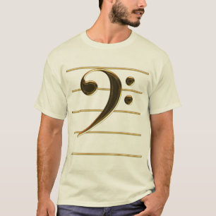 Gold Bass Clef Musiknote T-Shirt