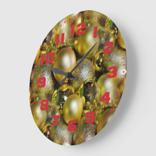 Gold Baubles Weihnachten Große Wanduhr