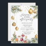Gold Baubles Weihnachten nach dem Party Einladung<br><div class="desc">EDITABLE Gold Baubles Weihnachten nach der Party Einladung Eleganter Cocktail Wein Champagner Drinks nach dem Party Einladung Hochzeitsfeier Party Einladung</div>