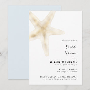 Gold Beach Mariage Mariée Brunch Shower Invitation