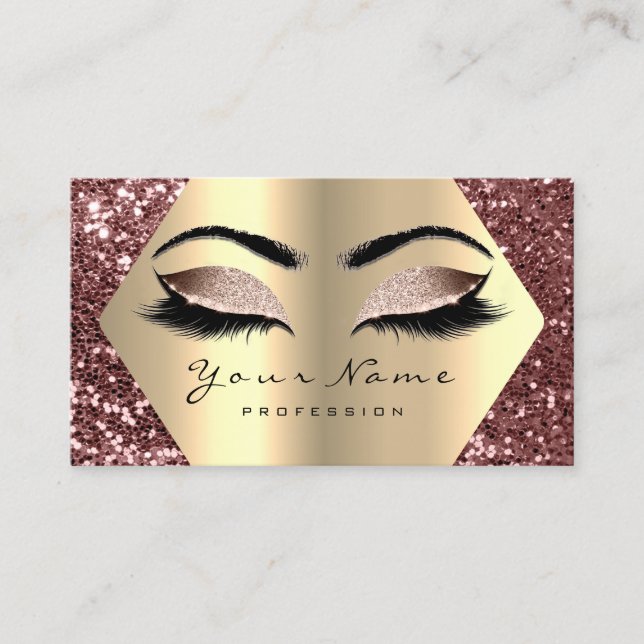Gold Bean Glitzer Makeup Artist Lashes Browns Visitenkarte (Vorderseite)