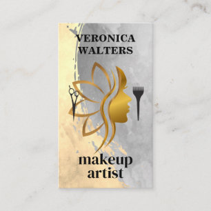 Gold Beauty Logo   Tools für Haarstifte Visitenkarte
