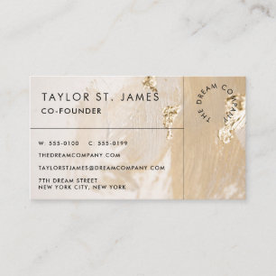Gold Beige Mainting Business Card Visitenkarte