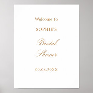 Gold-Beige-Schriftzug Brautparty-Willkommensposter Poster