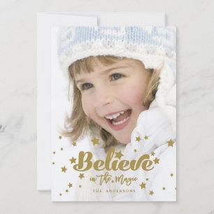 Gold Believe Magic   Carte photo de vacances