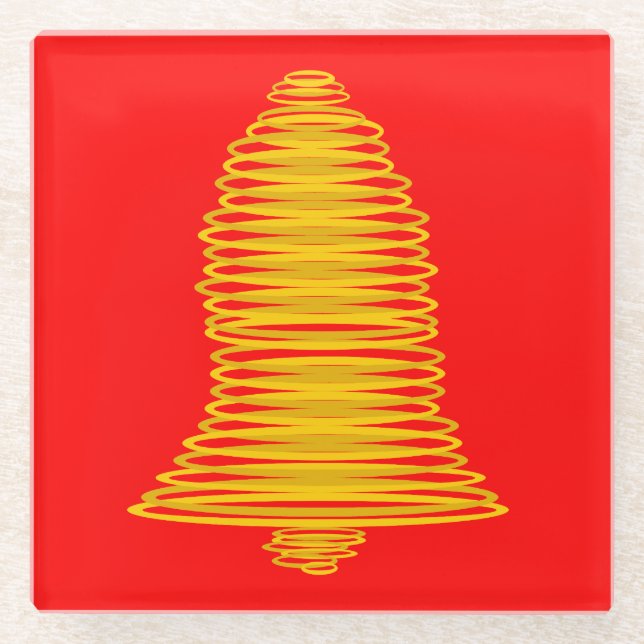 Gold Bell Abstrakt Red Untersetzer (Vorderseite)