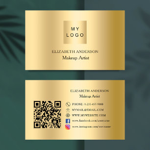 Gold benutzerdefiniertes Logo Qr Code Social Media Visitenkarte