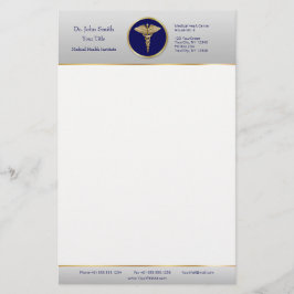 Gold Beruflich Blue Medical Caduceus Briefpapier