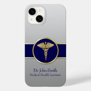 Gold Beruflich Caduceus Medical Blue Case-Mate iPhone 14 Hülle