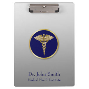 Gold Beruflich Caduceus Medical Blue Klemmbrett