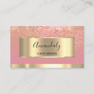 Gold Beruflich Consulting Dusty Pink Glitzer Visitenkarte