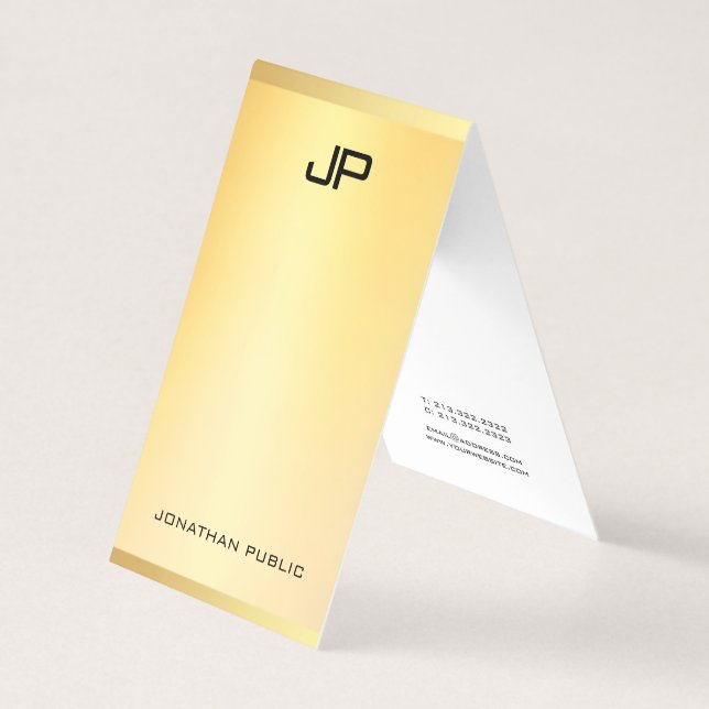Gold Beruflich Modernes Monogramm Elegant einfach Visitenkarten (Vorderseite)