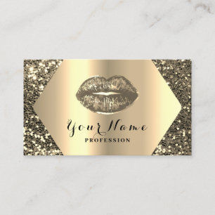Gold Beruflich Permanent Makeup Artist Kiss Visitenkarte