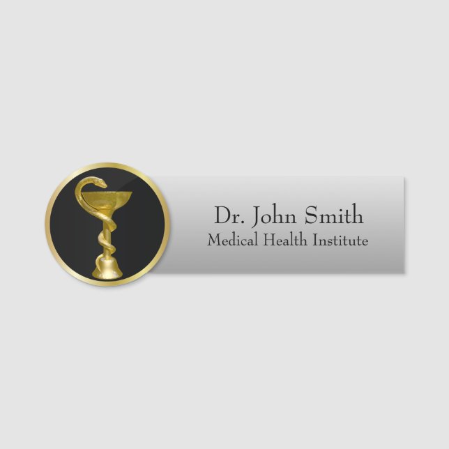 Gold Berufliche Hygieia Medical Bowl Namensschild (Vorderseite)