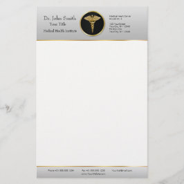 Gold Berufliche Medizin Caduceus - Stationery Briefpapier