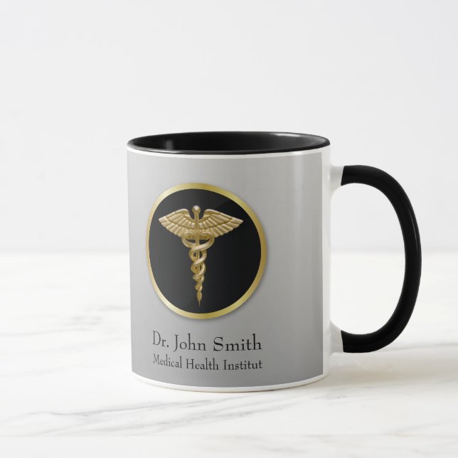 Gold Berufliche Medizin Caduceus Tasse (Rechts)