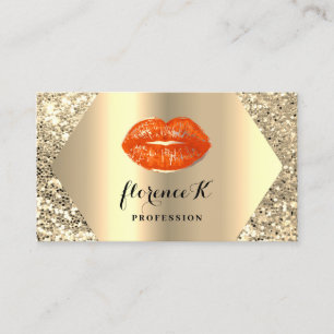 Gold Berufliche Ständige Makeup-Künstlerkoralle Visitenkarte