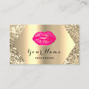 Gold Berufliches Permanentes Makeup Artist Pink Visitenkarte