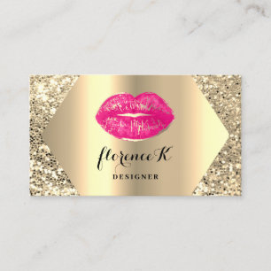 Gold Berufliches Permanentes Makeup Künstler Pink Visitenkarte