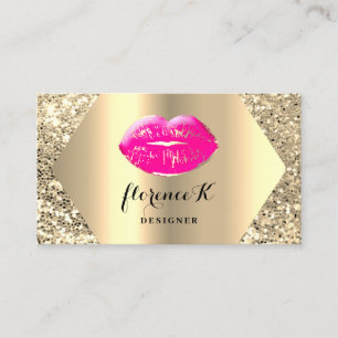 Gold Berufliches Permanentes Makeup Künstler Pink Visitenkarte