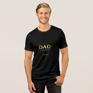 Gold Best Dad Typografie Tri-Blend Shirt