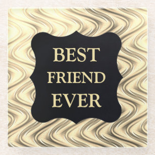 Gold Best FRIEND Ess Design Glasuntersetzer