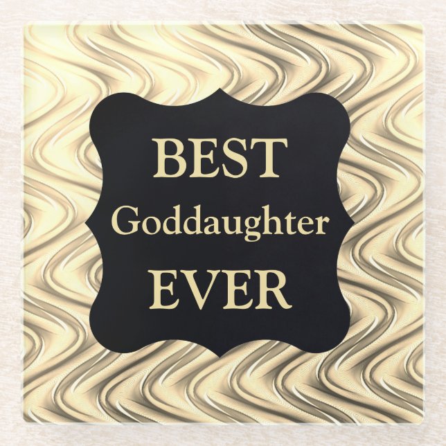 Gold Best GodTochterdesign Glasuntersetzer (Vorderseite)