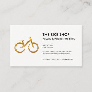Gold Bicycle Logo Reparaturgeschäft Terminkarte