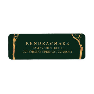 Gold Birch Tree Address Labels