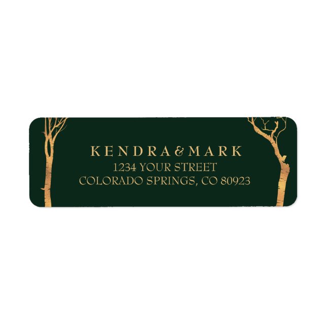 Gold Birch Tree Address Labels (Vorne)