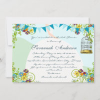 Gold Birdcage Bunting Garden Brautparty Einladung