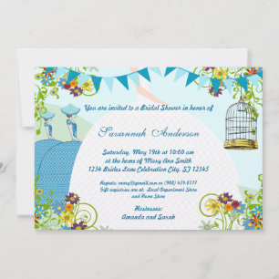Gold Birdcage Bunting Garden Brautparty Einladung
