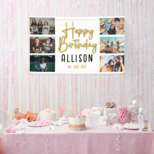 Gold Birthday Balloon Foto Happy Birthday Banner